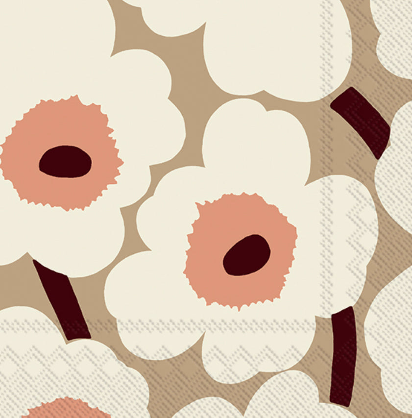Marimekko Unikko Cream lunch servietter 33x33cm